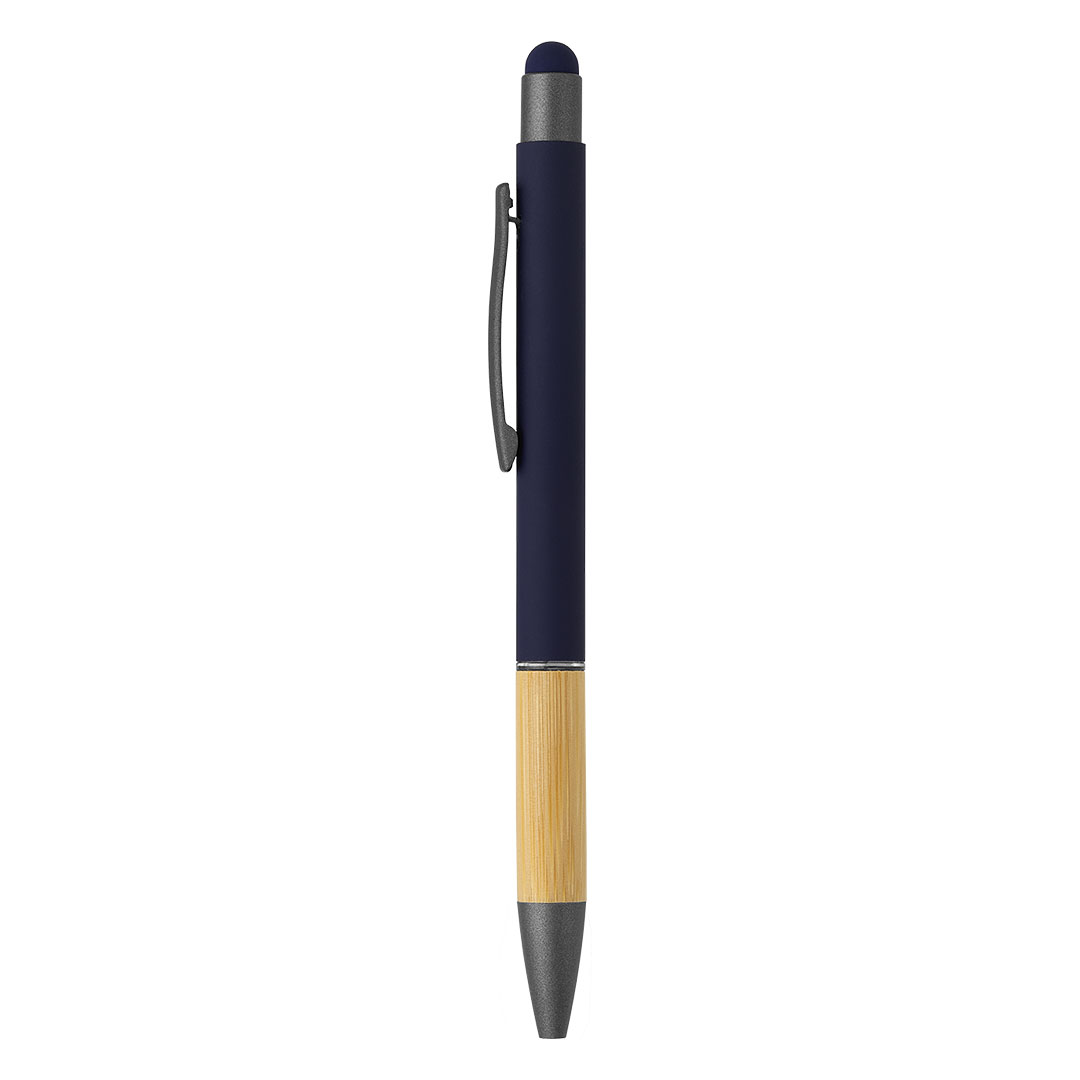 TITANIUM TOUCH BAMBOO, metalna "touch" hemijska olovka, plava