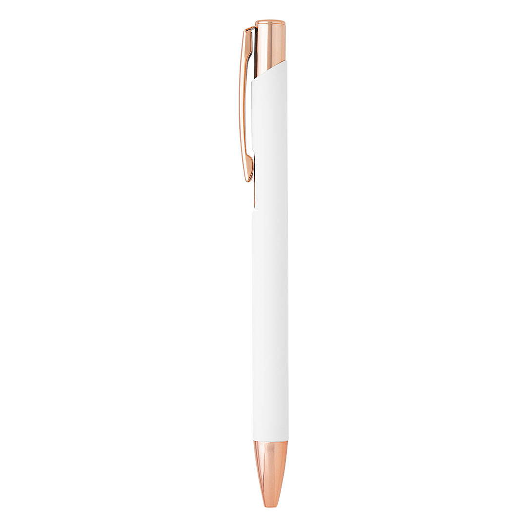 OGGI ROSE GOLD, metalna hemijska olovka, bela