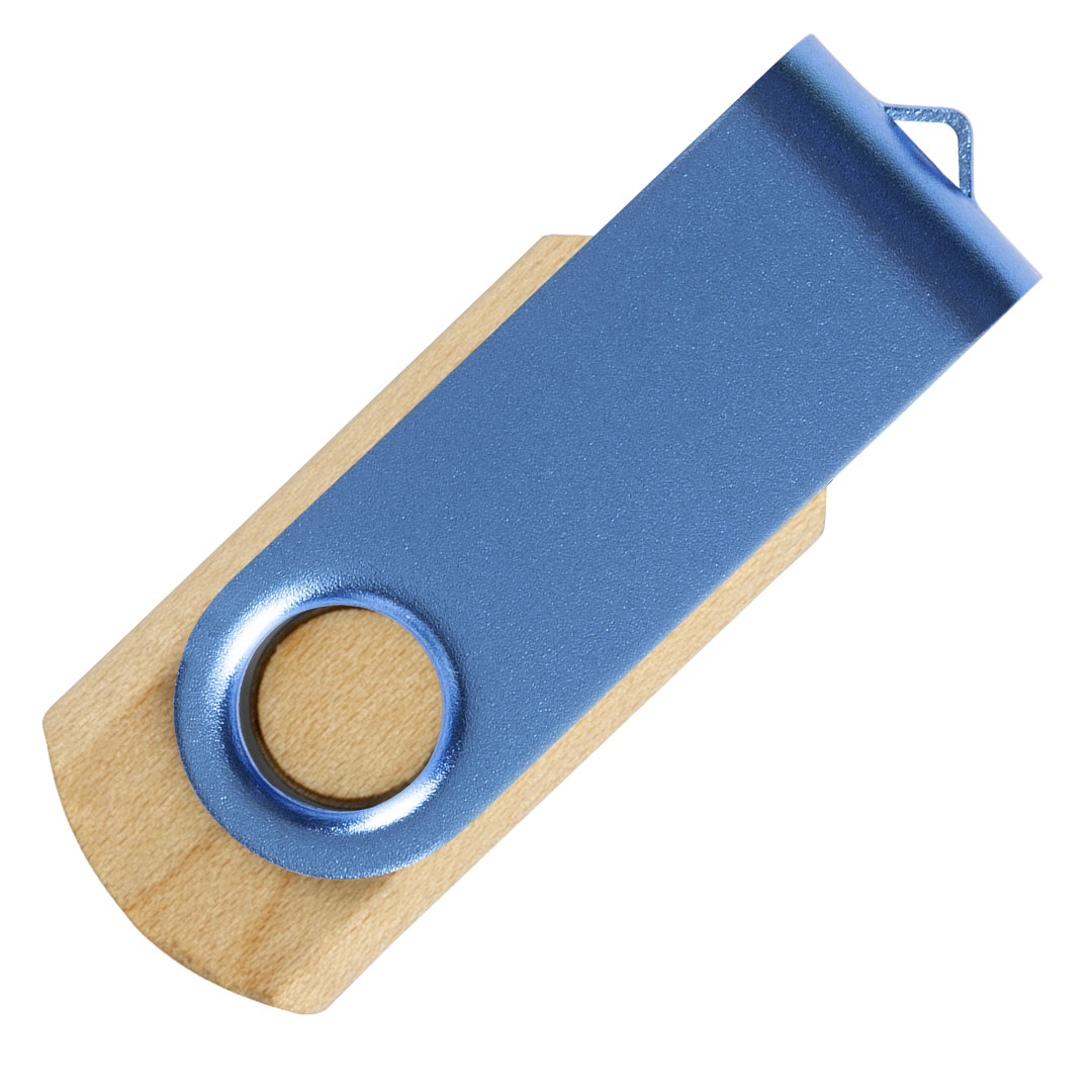 SMART WOOD, usb flash memorija, svetlo plava, 32GB