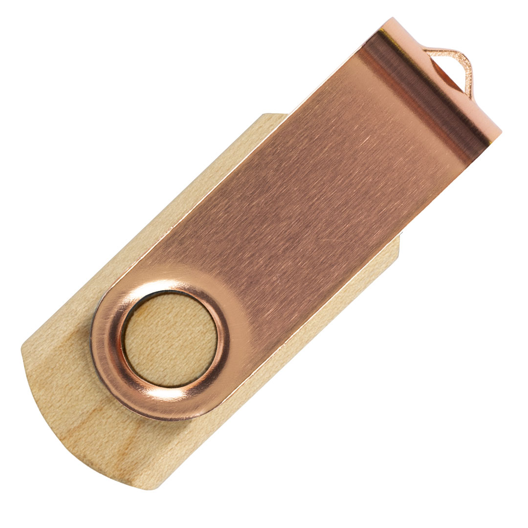 SMART WOOD, usb flash memorija, roze zlatna, 32GB