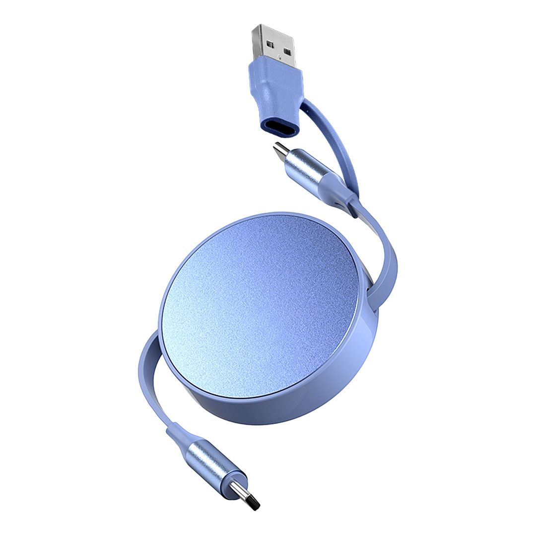 FURIO 2IN1, usb type-c kabl za punjenje i prenos podataka, 2 u 1, 240w, svetlo plavi