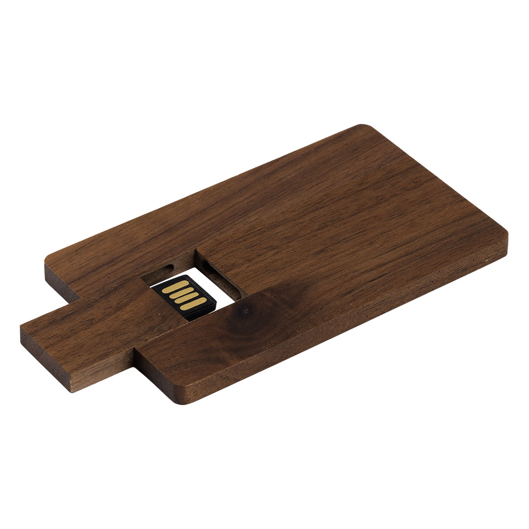 CREDIT CARD WOOD, usb flash memorija, braon, 32GB