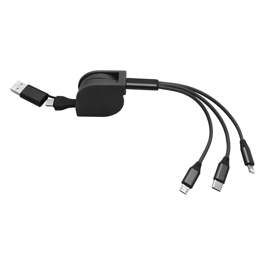 FLASH 60W 6IN1, usb type-c kabl za punjenje i prenos podataka, 6 u 1, 60w, crni
