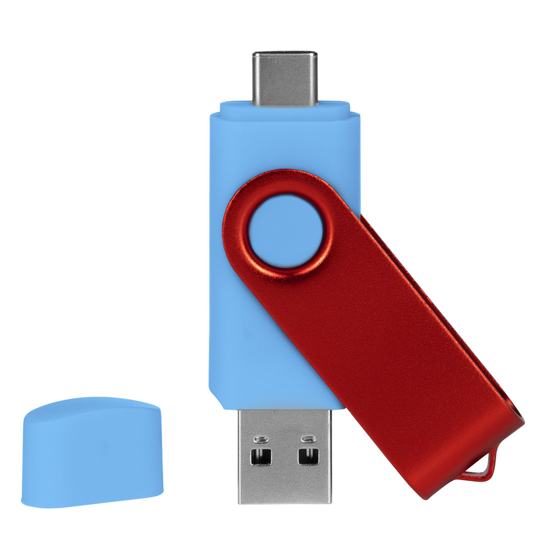 SMART C RED, usb flash memorija, svetlo plavi, 16GB