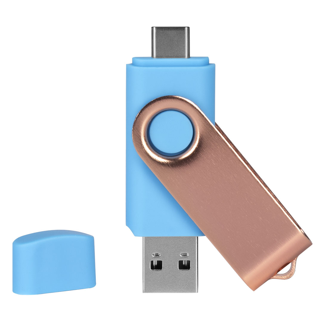 SMART C ROSE GOLD, usb flash memorija, svetlo plavi, 64GB
