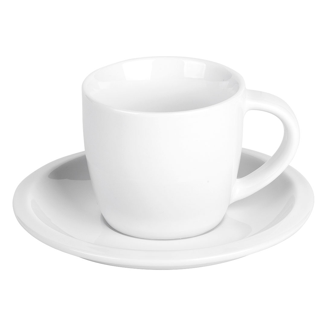 MOMENTO, šolja za cappuccino sa tacnom od fine keramike, 150 ml, bela
