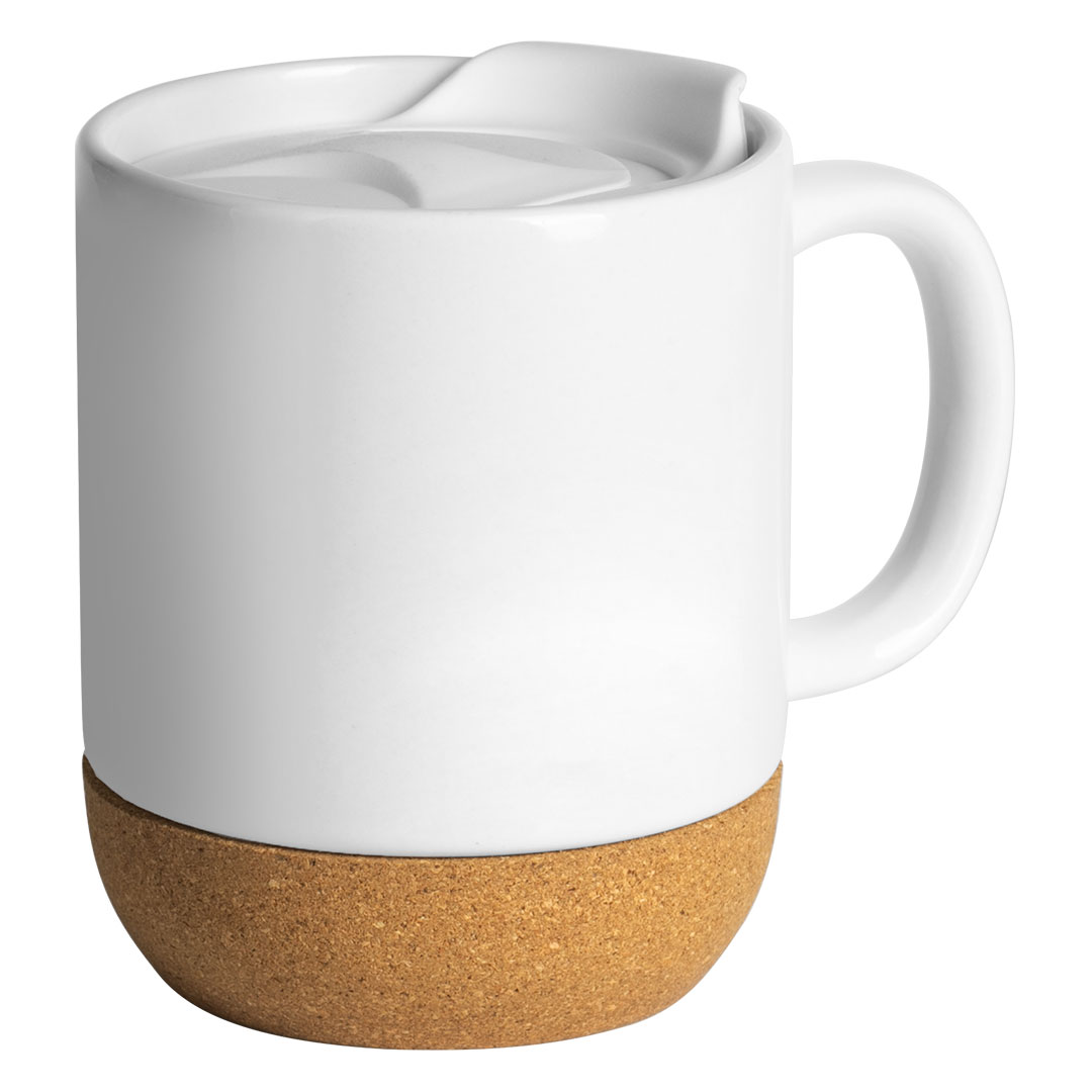 CORTADO SUBLI, keramička šolja za sublimaciju sa dnom od plute, 400 ml, bela