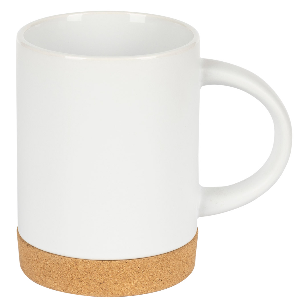 JAVA, keramička šolja sa dnom od plute, 400 ml, bela