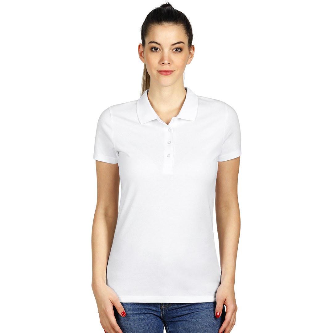 UNA, ženska polo majica, 180 g/m2, bela