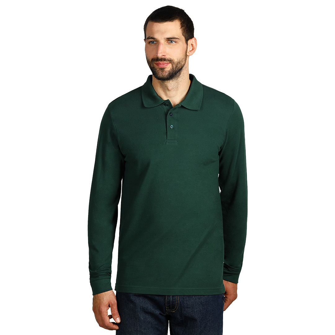 GATOR, pamučna polo majica dugih rukava, 200 g/m2, zelena