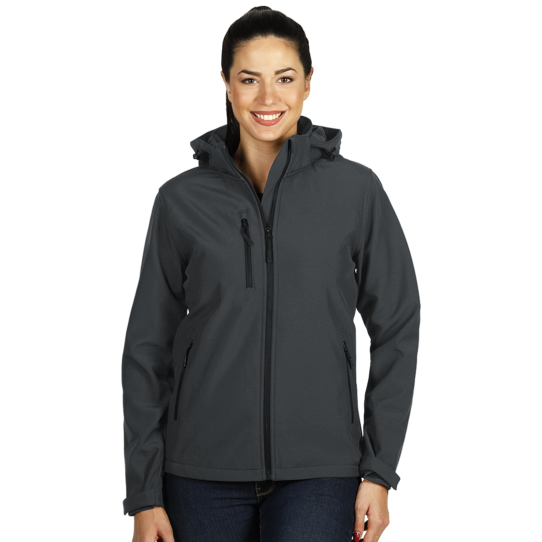 PROTECT WOMEN, ženska softshell jakna sa skidajućom kapuljačom, tamno siva