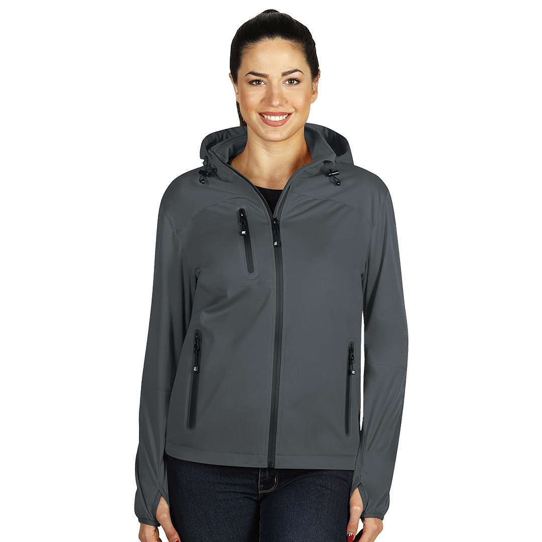 RIDER WOMEN, ženska softshell jakna sa kapuljačom, tamno siva