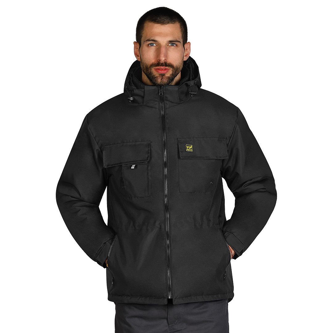 TEN JACKET, radna jakna sa kapuljačom, crna