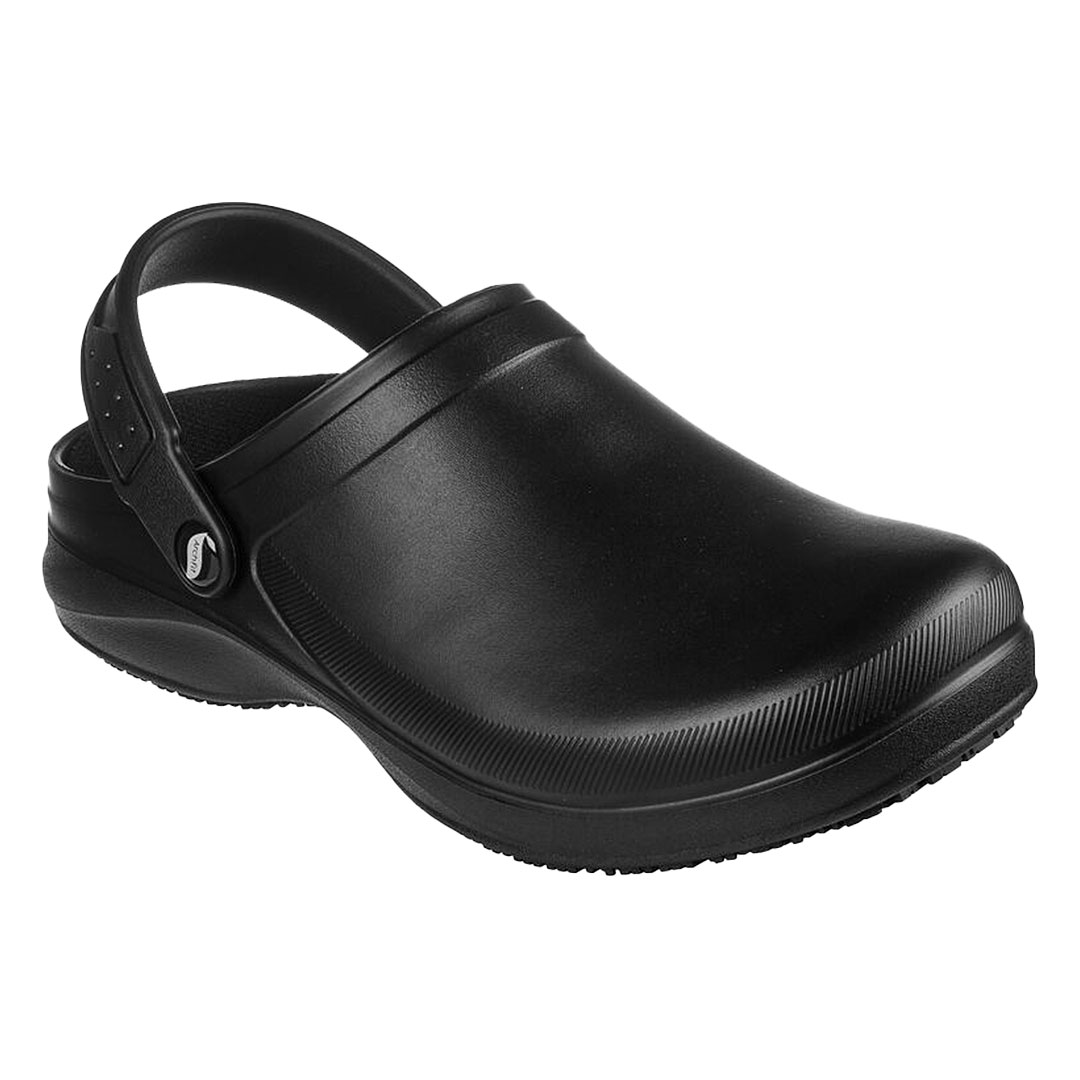 RIVERBOUND PASAY, skechers ženske radne papuče sa okretnim trakama za petu ob src, crne